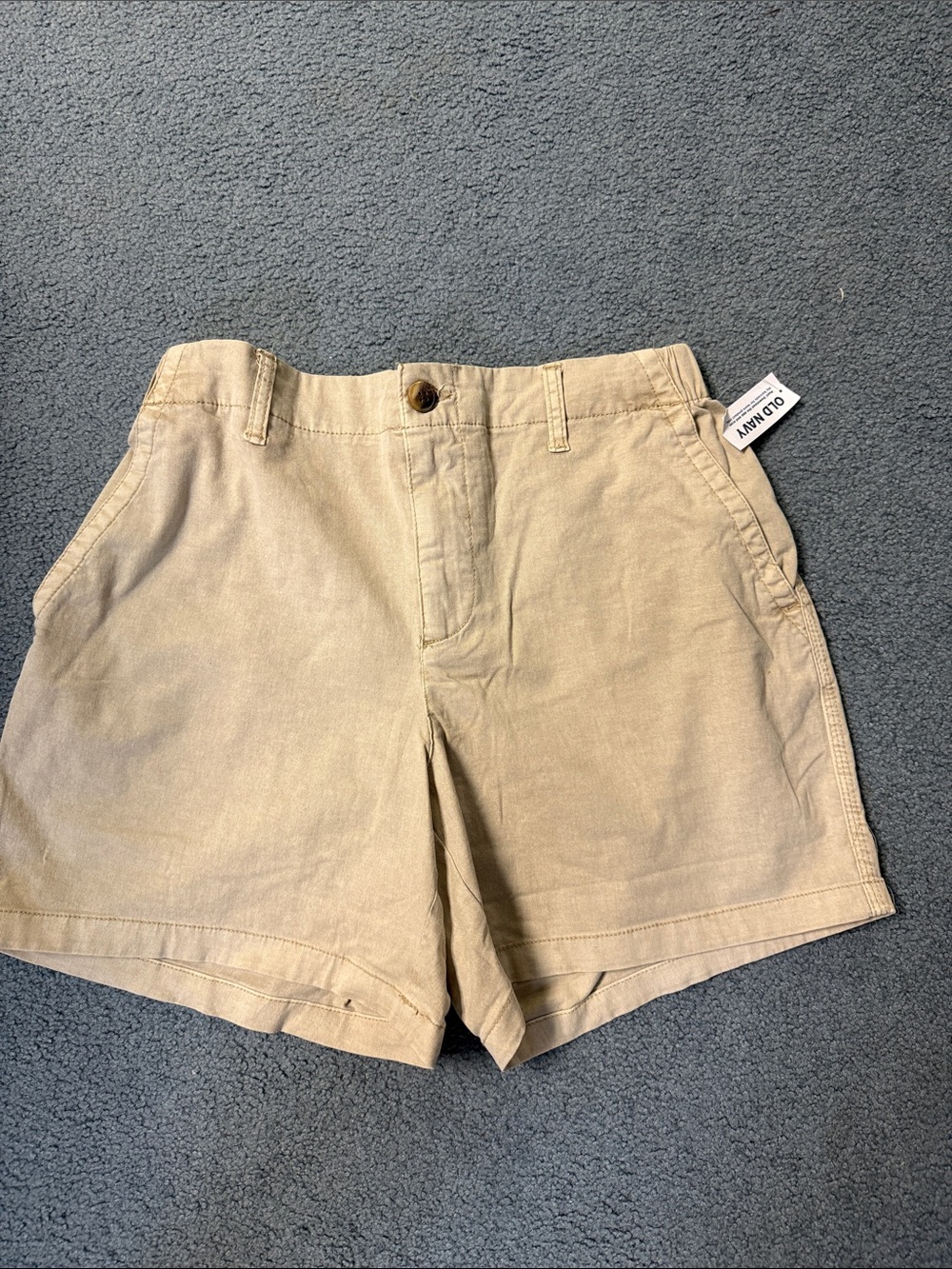 Old Navy Beige High-Rise Cotton Shorts